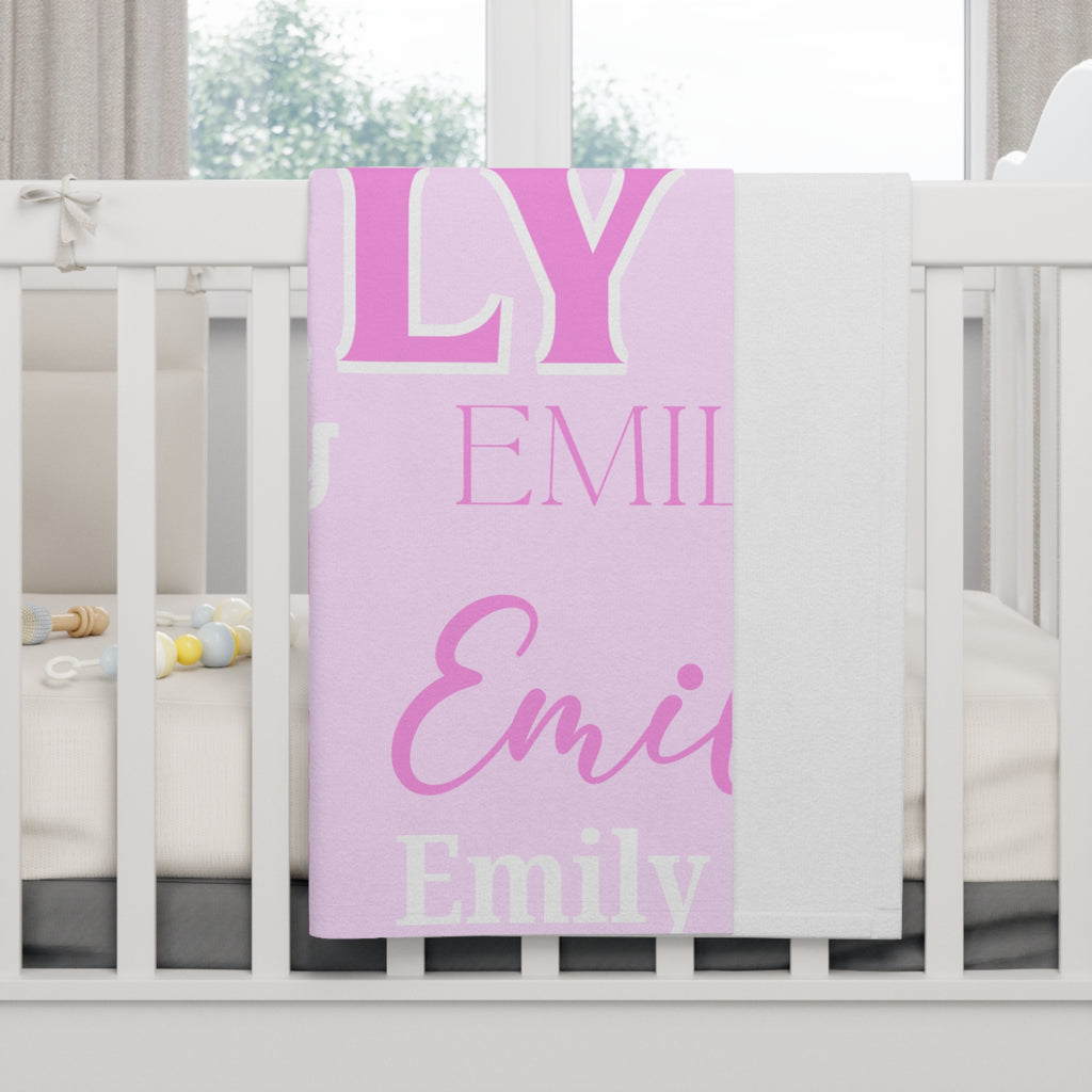 Personalized Pink Name Baby Blanket — Custom  Soft Fleece Throw for Girls, Nursery Gift