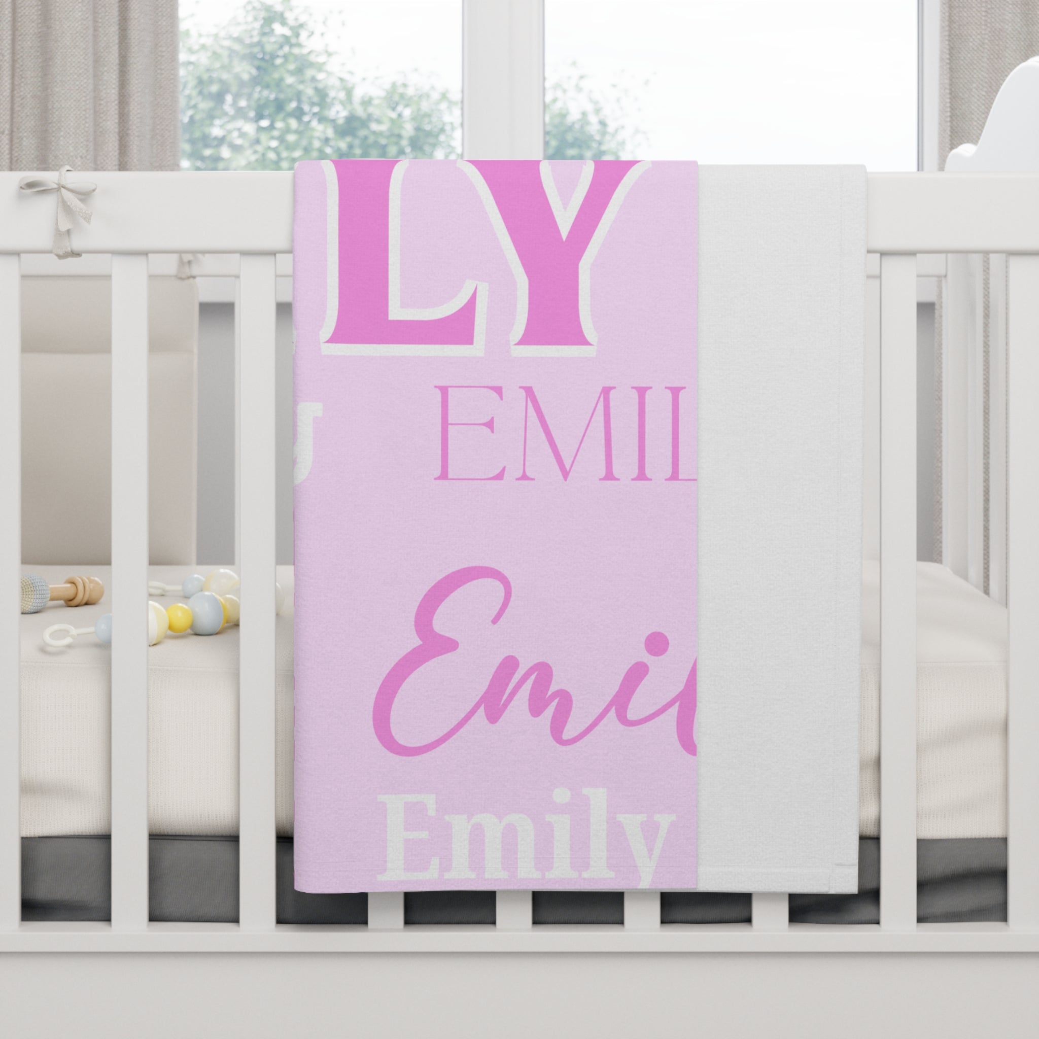 Personalized Pink Name Baby Blanket — Custom  Soft Fleece Throw for Girls, Nursery Gift