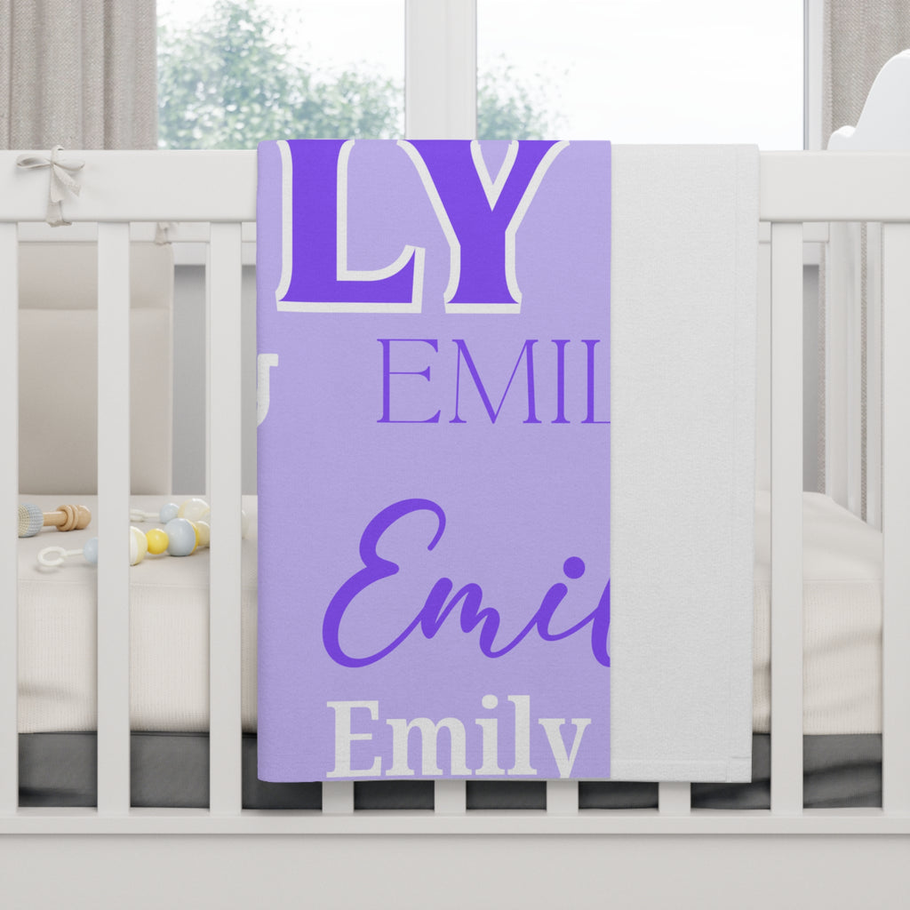Personalized Purple Name Baby Blanket — Custom  Soft Fleece Throw for Girls, Nursery Gift