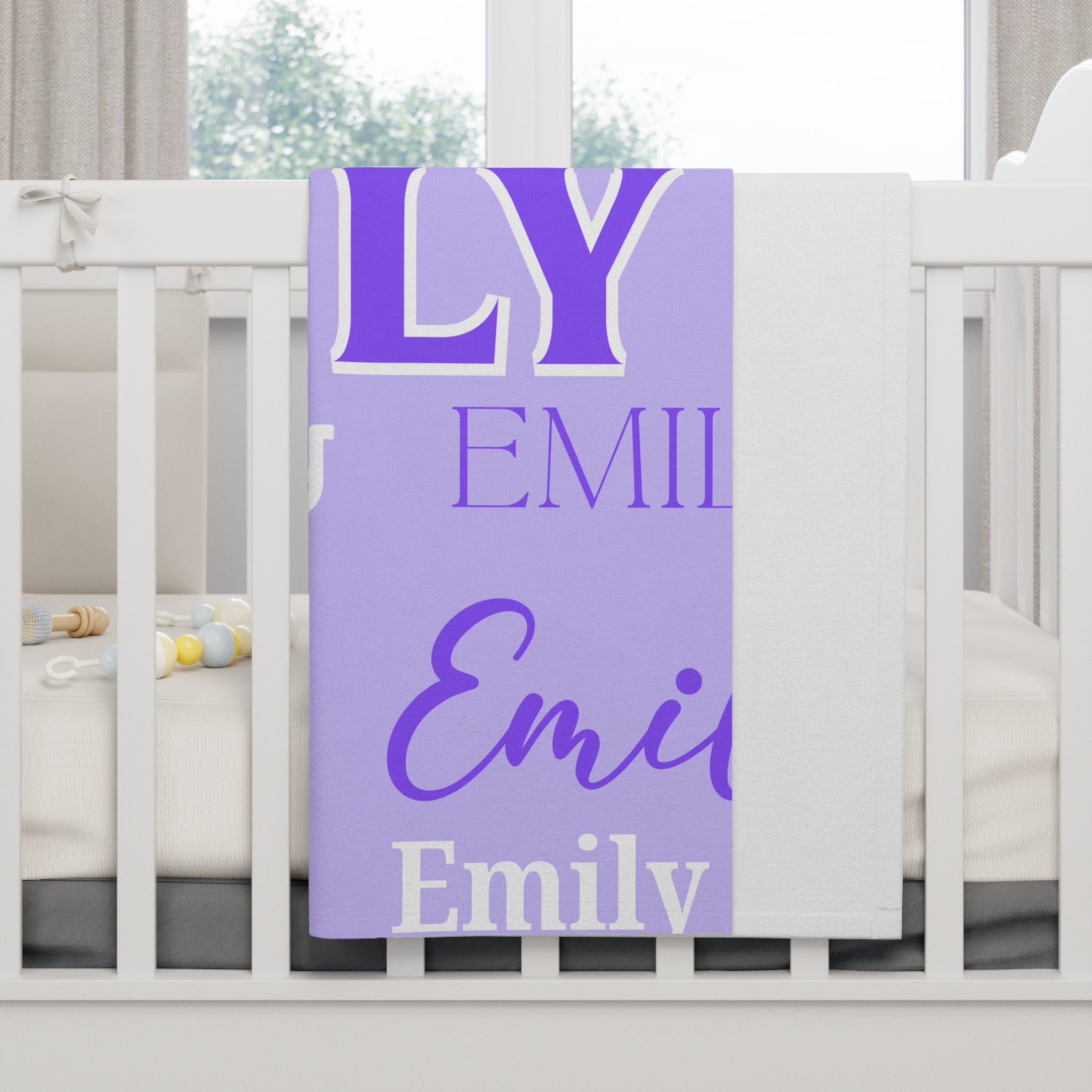 Personalized Purple Name Baby Blanket — Custom  Soft Fleece Throw for Girls, Nursery Gift