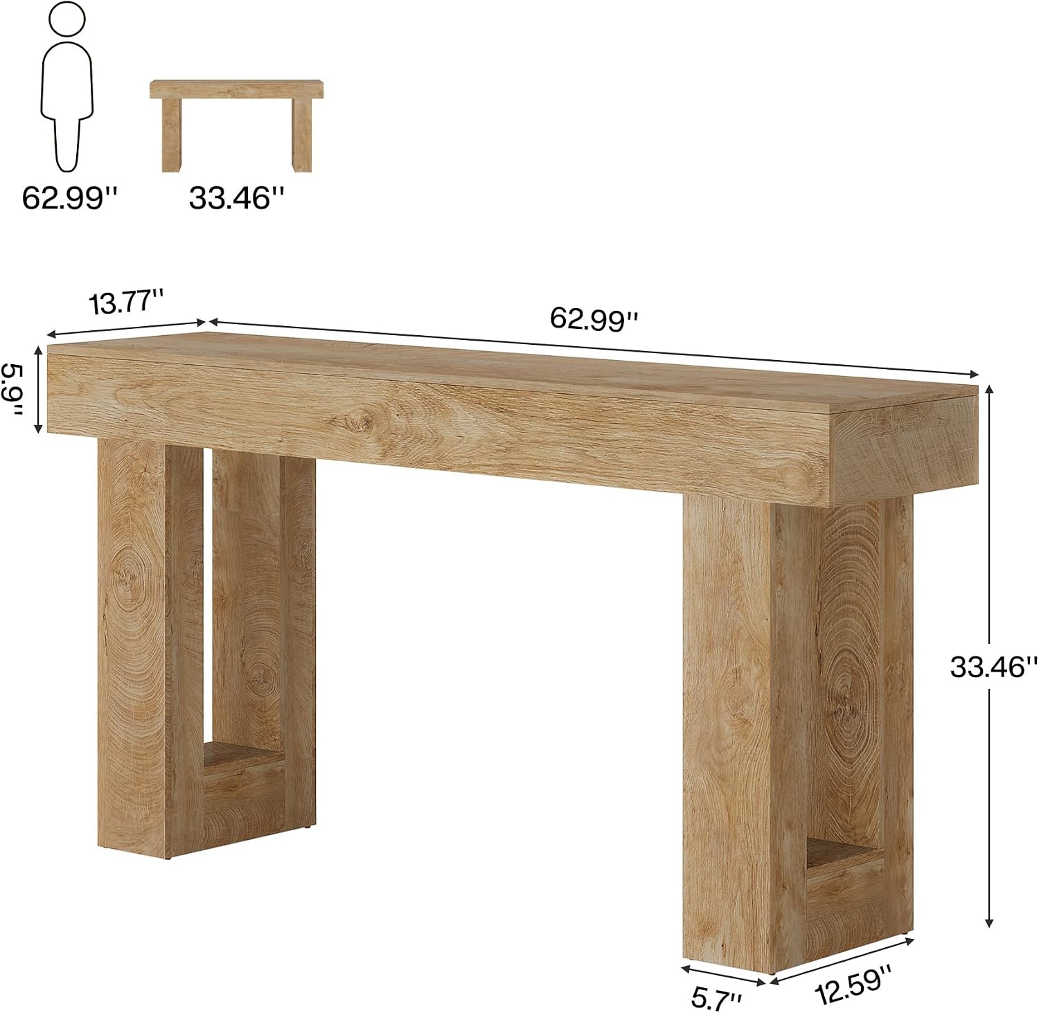 63-Inch Long Console Table