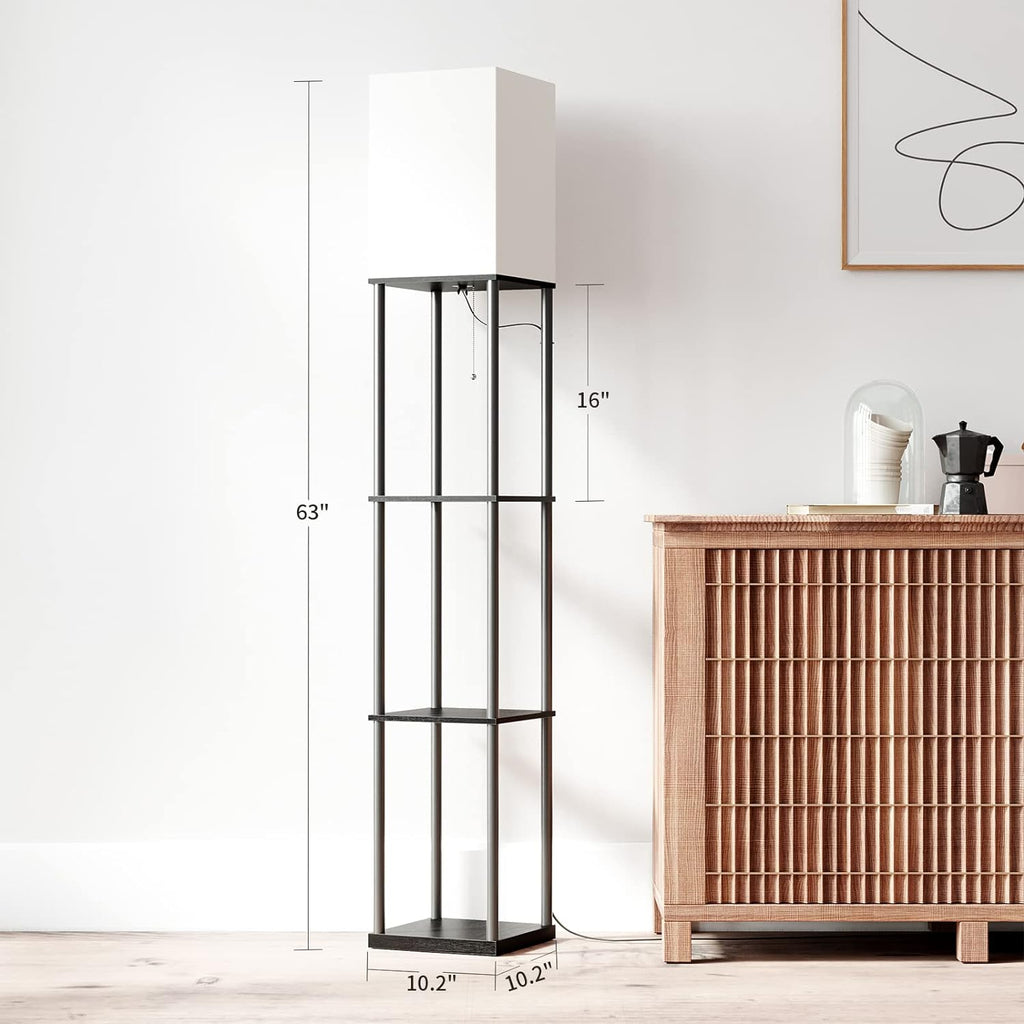 Modern Floor Lamp with Shelves