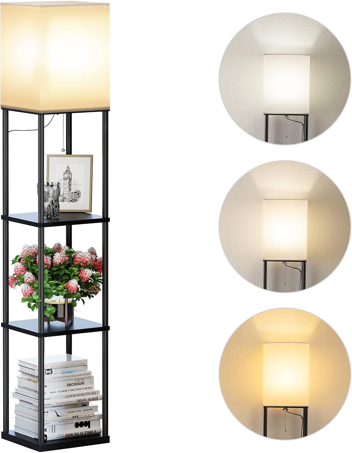 Modern Floor Lamp with Shelves