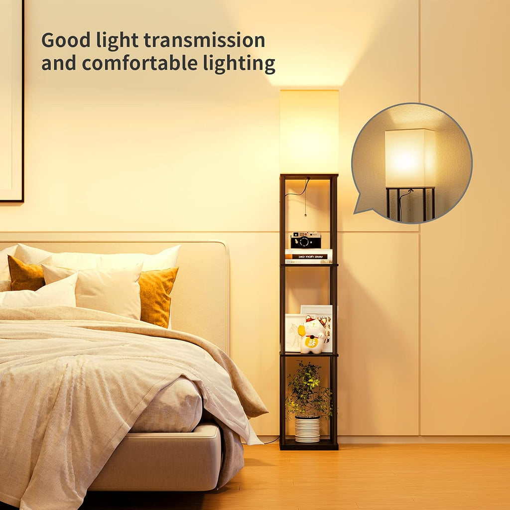 Modern Floor Lamp with Shelves