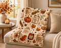 Pumpkin Spice Cozy Season Sherpa Blanket