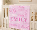 Personalized Pink Name Baby Blanket — Custom  Soft Fleece Throw for Girls, Nursery Gift
